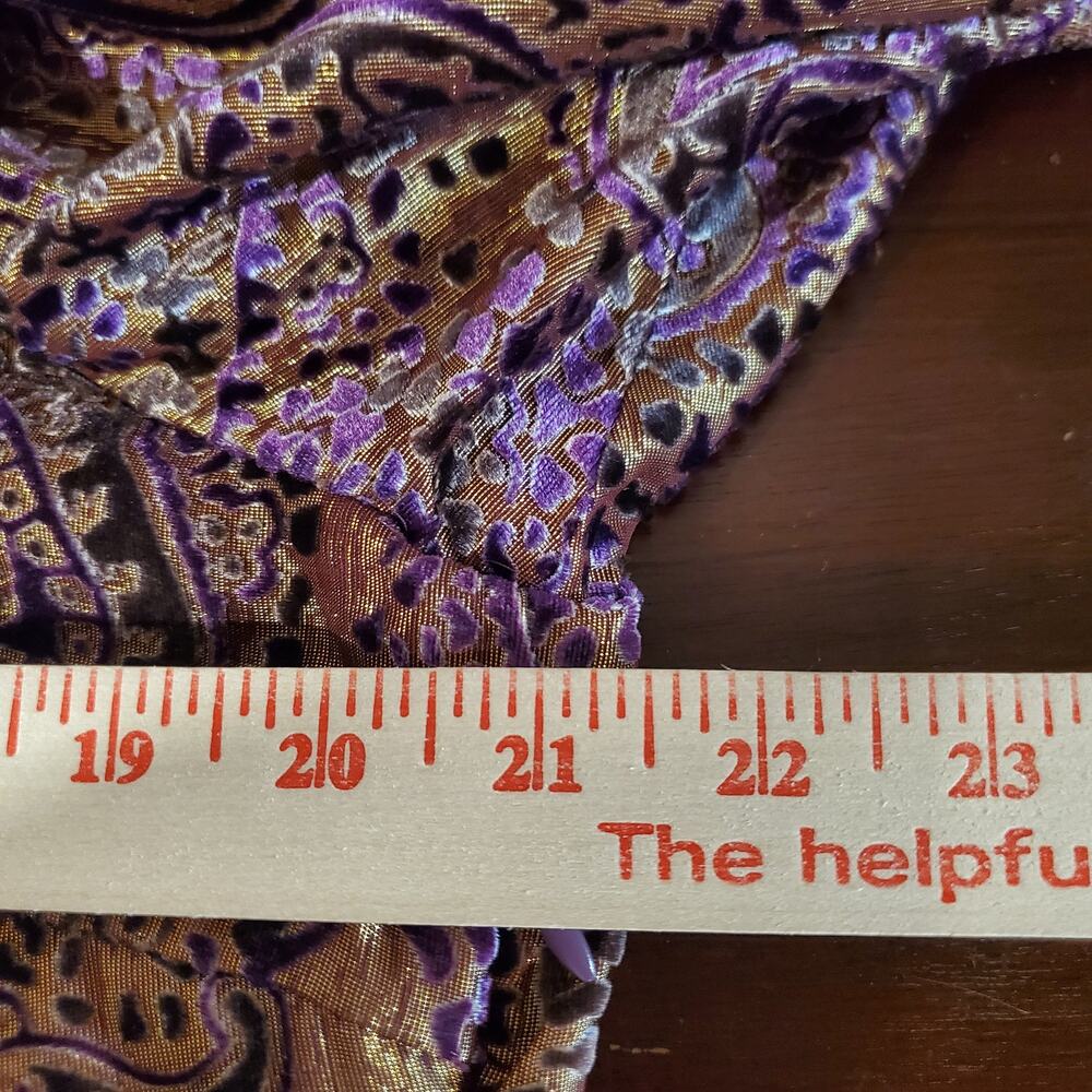 Vtg Chetta B Sherrie Bloom Peter Noviello Silk Flocked Velvet Paisley Dress 14 - Picture 12 of 14